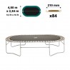 Telo da salto per trampolino Ovalie 490 - 84 molle 210mm