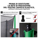 Rete tessile con cinghie per tappeto elastico 460