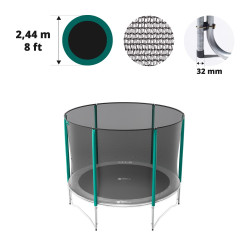 Rete con 6 pali per tappeto elastico tappeto elastico Ø 244