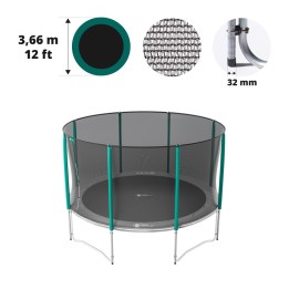 Rete con 8 pali per tappeto elastico Ø 366