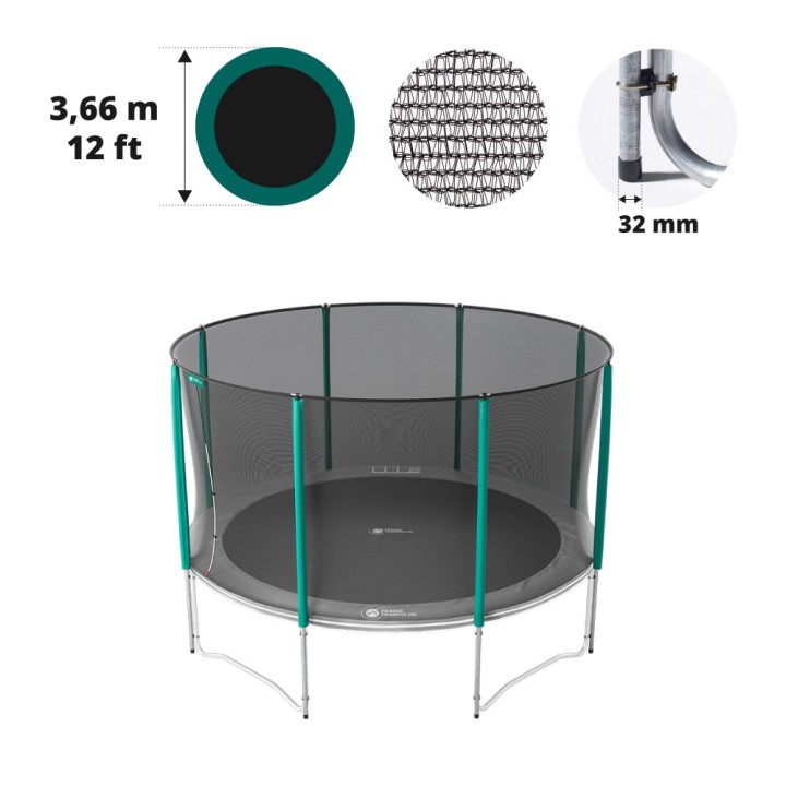 Rete con 8 pali per tappeto elastico Ø 366