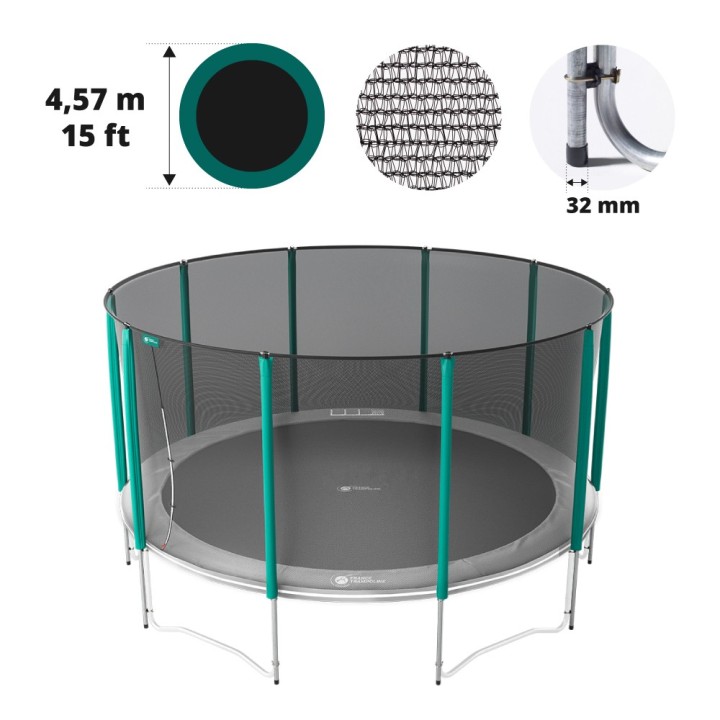 Rete con 10 pali per tappeto elastico Ø 457