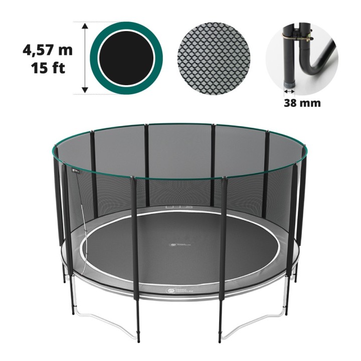 Rete con 10 pali per tappeto elastico Ø 457