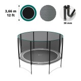 Rete con 8 pali per tappeto elastico Ø 366 Premium