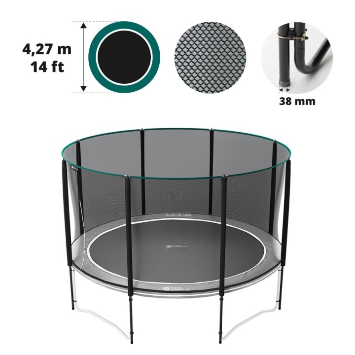 Rete con 8 pali per tappeto elastico Ø 427