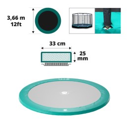 Cuscino di protezione verde per trampolino interrato Ø366