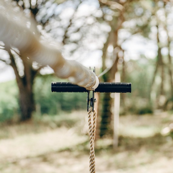 Freno a molla per una zip line gigante