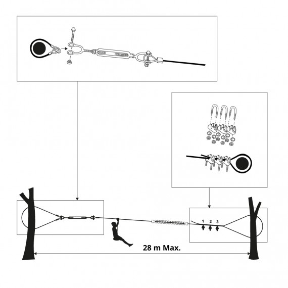 Cable élingue pour arbre
