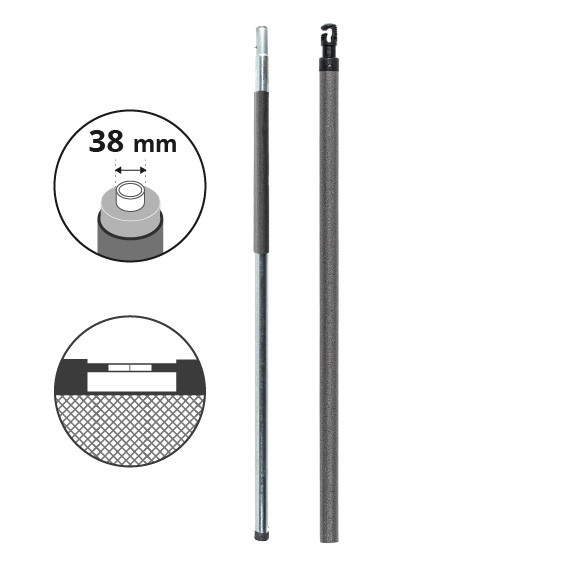 Montante completo Ø38mm per rete con arco in fibra di vetro Ovalì 490