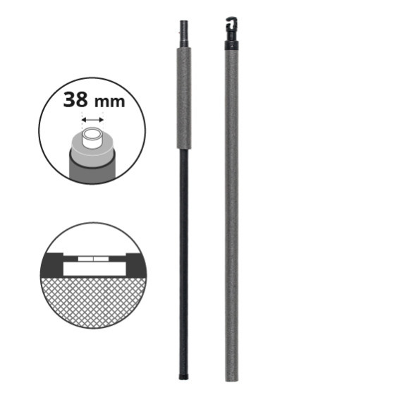 Montante completo Ø38 mm per rete con arco in fibra di vetro per tappeto elastico 360 o più