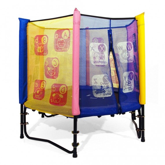 Trampolino elastico baby con rete colorata  Trampolino elastico baby con rete colorata
