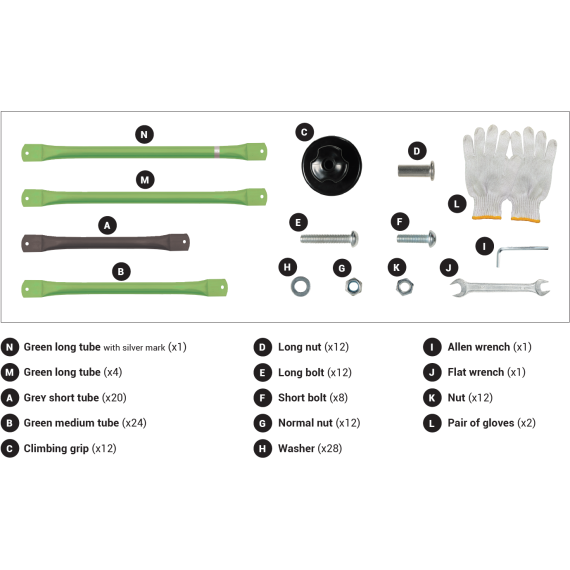 Ricambi per cupola da arrampicata 2,50 m