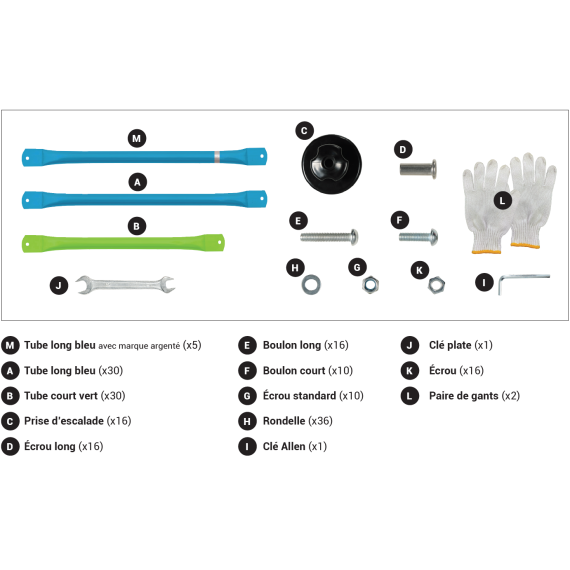 Ricambi per cupola da arrampicata 3m60