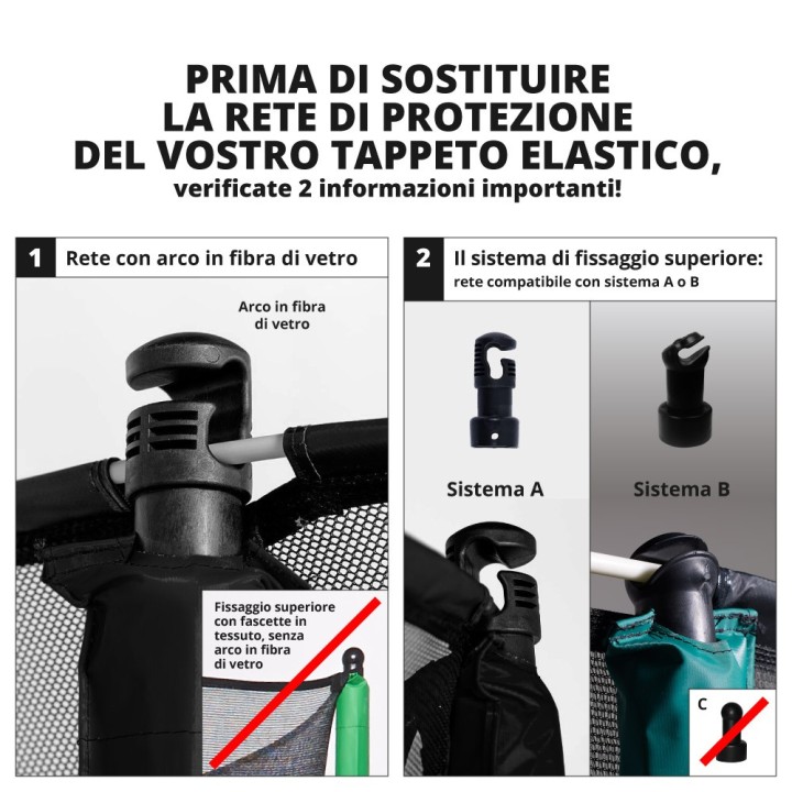 Rete tessile PREMIUM per tappeto elastico 430 - P14