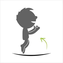 Salto in alto con atterraggio frontale sul tappeto elastico