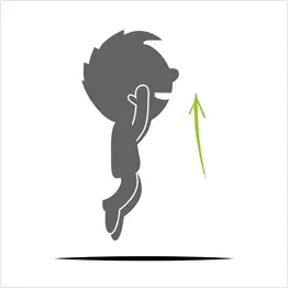 Salto sulle ginocchia sul tappeto elastico