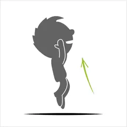 Salto sulle natiche sul trampolino elastico