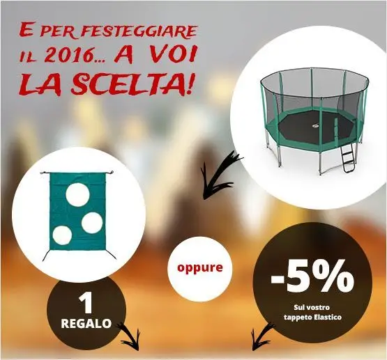 5% sul vostro tappeto elastico o un regalo?