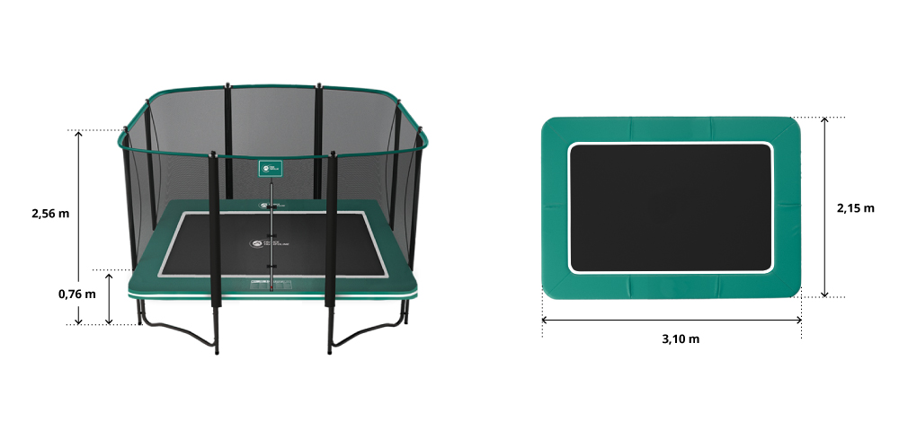 illustration de caractéristiques du produit Tappeto elastico Apollo Sport 300 - Pack XXL