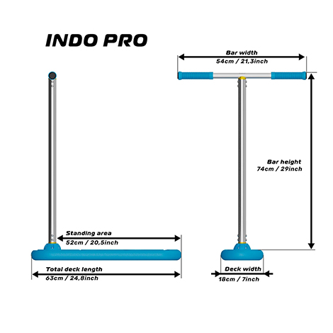 illustration de caractéristiques du produit Monopattino Indo Pro x Tappeto elastico