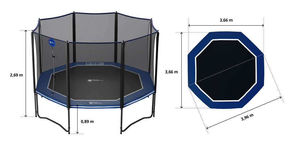 illustration de caractéristiques du produit Tappeto elastico Octopulse 390