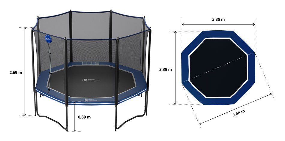 illustration de caractéristiques du produit Tappeto elastico Octopulse 360 - Pack XL