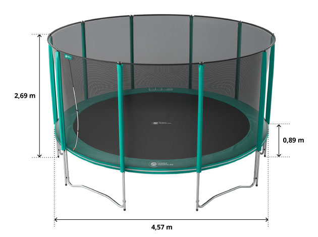 illustration de caractéristiques du produit Tappeto elastico Jump'Up 460 - Pack XL